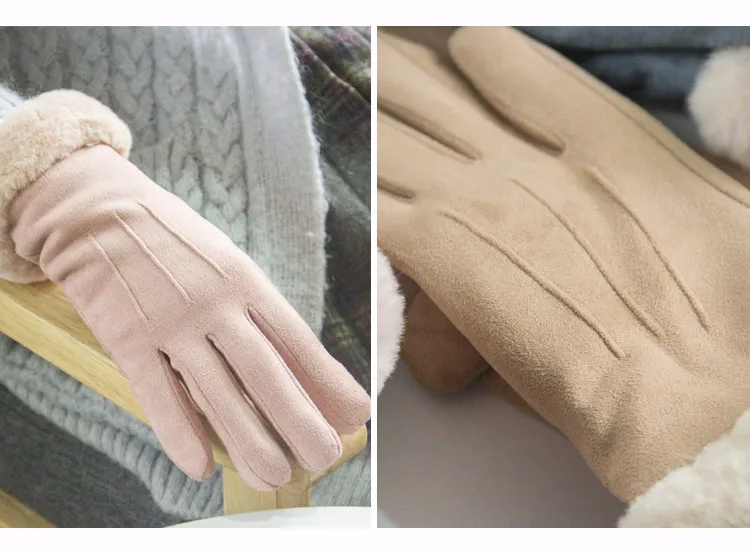 Женские зимние теплые перчатки женские вельветовые водительские варежки студенческие кашемировые утепленные ветрозащитные водительские