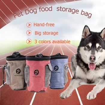 

Pet Dog Food Storage Bags Portable Pouch Pup Travel Feed Snack Pocket Waist Bag Dog Training Detachable Food Container Bag