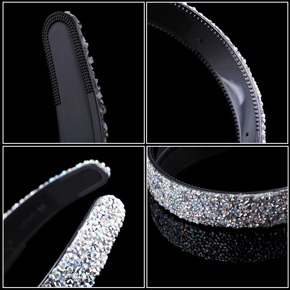 Molans Charming Tattered Drill Hairbands Non-slip Toothed Plastic Female Fashion Headbands Full Rhinestone Girl Hair Accessories