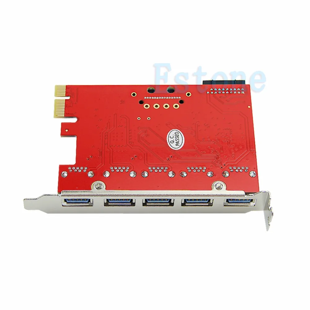 5 портов USB3.0 концентратор для PCI-E Express Card Adapter 20pin 15pin SATA для XP WIN 7 8