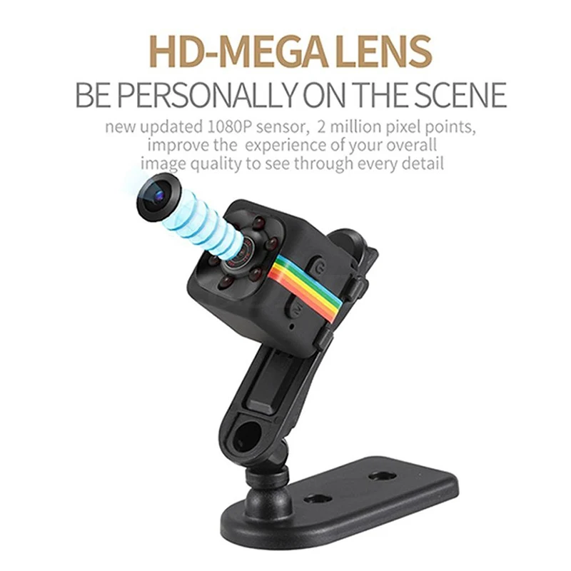 COOLJIER HD 1080P Mini Camera SQ11 Sport DV Infrared Night Vision Monitor Concealed small Camera Car DVR Recorder Camcorder