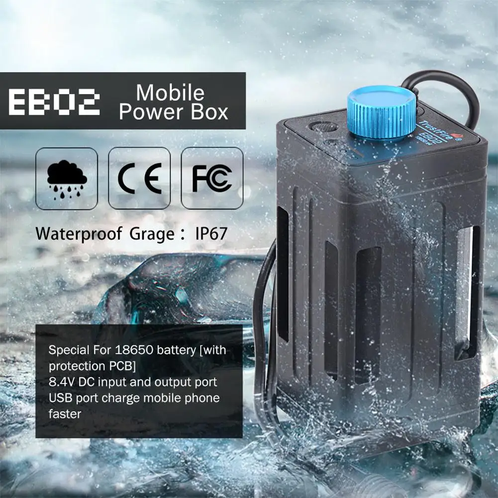 TrustFire EB02/EB03 велосипедный водонепроницаемый 8 4 в 18650 аккумулятор USB Корпус внешнего