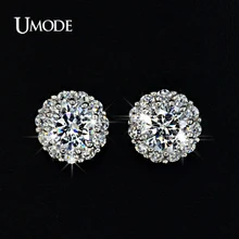 UMODE Популярное изделие, модные ювелирные украшения для женщин, серьги-гвоздики с фианитовым камнем 6мм 0,75к UE0017