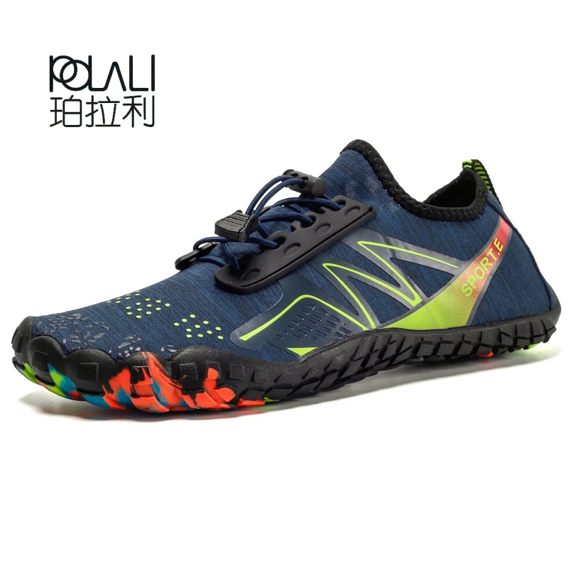 

POLALI Barefoot Five Fingers Shoes Summer Water Shoes for Men Outdoor Quick Dry Lightweight Beach Swim Aqua Shoes Sandals