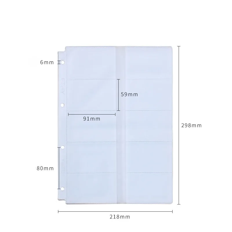 clear transparent PVC PP inserts pockets 10 sheets for card