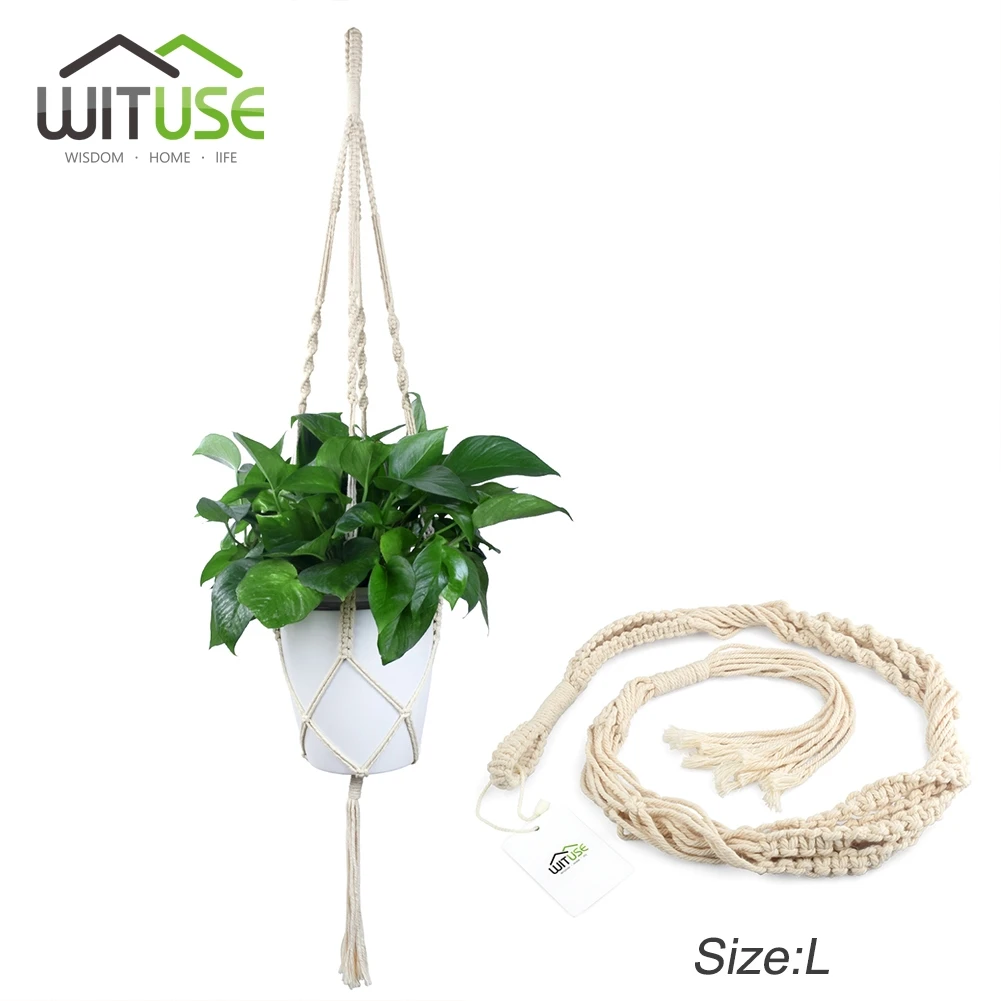 WITUSE 2x Flowerpot Hanging Rope Macrame Plant Pot Holder Rope Handmade