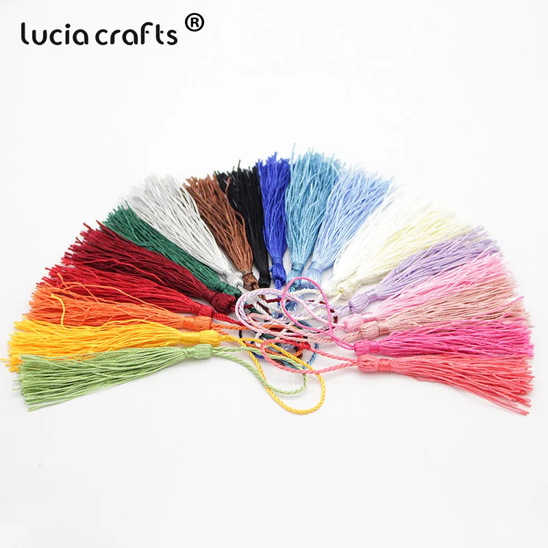 

Random 25PCS/100PCS 12cm Colorful Silk Tassels Fringe Pick Tassels Hanging Curtains For Sewing Garment Home Decoration I0208
