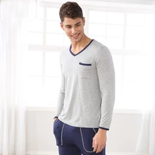 Для Мужчин's пижамы на весну и осень длинный рукав, одежда для сна из хлопка однотонный Кардиган пижамы Для мужчин для отдыха пижамные комплекты Большие размеры L 3XL сна