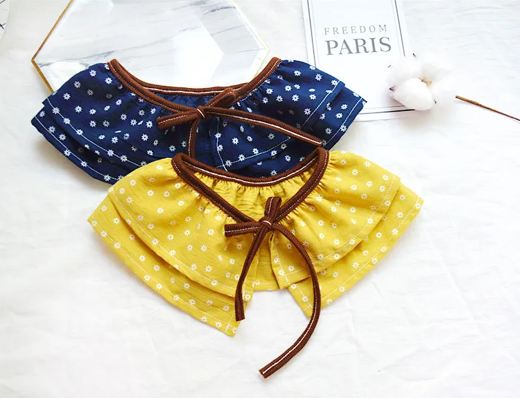 Baby Girls Bibs 360 Degree Rotating Cotton Lace Up Burp Cloths Infant Baby Saliva Towel Floral Neckwear Toddler Baby Stuff