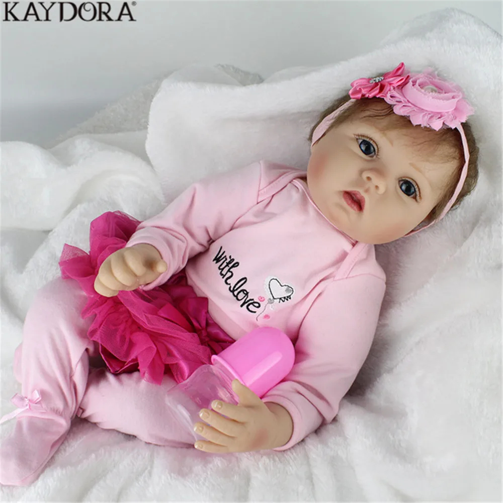 KAYDORA Reborn Dolls Babies 55 см детские игрушки силиконовые куклы Baby First Birthday Girl украшения