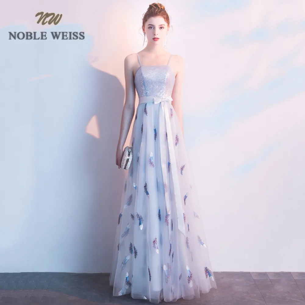 

NOBLE WEISS Elegant A-Line Evening Dress Floor-Length Prom Gowns Sexy Customize Prom Dress Free Shipping
