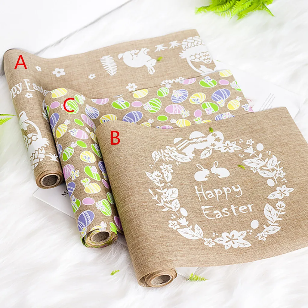 

Easter Nappe Cotton Linen Rabbit Eggs Printed Tablecloth Home Decoration Table Cover Rectangle Square Desk Cloth Wipe Covers Hot