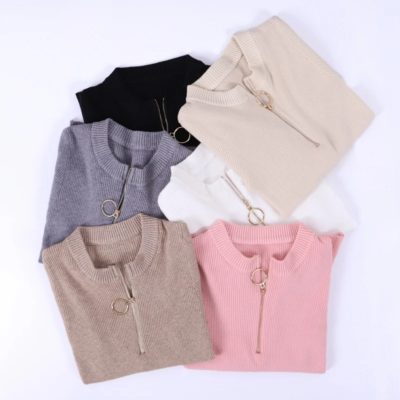 women's pullover sweater with zipper