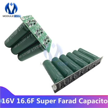 

16V 16.6F Super Farad Capacitor Double Row/Single Row Ultracapacitor 6pcs 2.7V 100F Automotive Rectifier With Protection Board