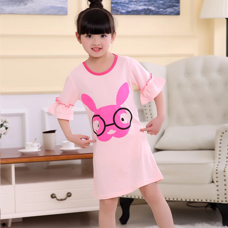 

New Design 2019 Children pajamas Summer Dresses Girls Baby Pajamas Cotton Princess girl Nightgown lounge Cltohing Girl Sleepwear
