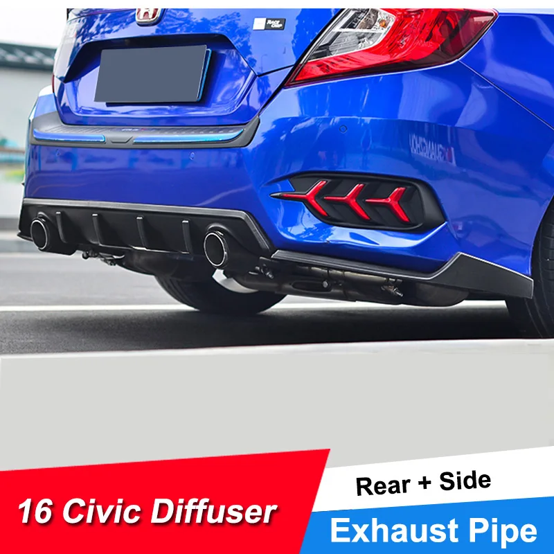 JNCFORURC задний диффузор Комплект кузова внешняя Настройка для honda Civic 2016 17 18 СЕДАН