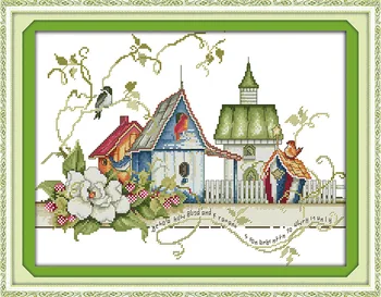 

Joy Sunday The bird's happy homeland DMC Counted Chinese Cross Stitch Kits printed Cross-stitch set Embroidery Needlework