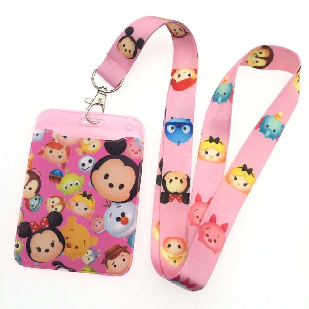

1Pcs cartoon tsum High Quality Lovely Cute Lanyard ID Badge Holder Key Neck Strap kids gifts