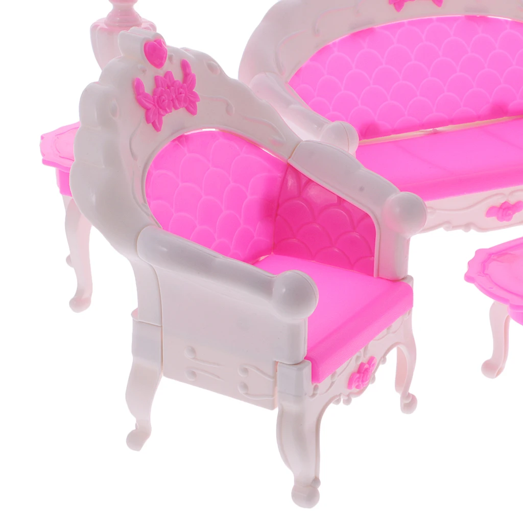 12Pieces Furniture Set Sofa Chair Lamp Tea Table for   Dolls House Toys