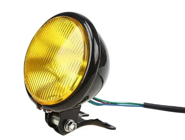 

Retro Aluminum Motorcycle Headlight 12V Black High/Low Beam Bulb For CG125 GN125 Harley Suzuki Cafe Racer