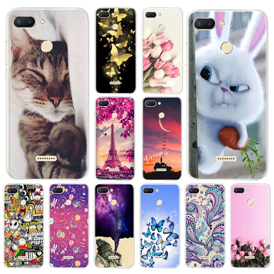 

Housing Bumper For Protector Xiaomi Redmi 6 GO Case Silicone Soft Cartoon Back Cover For Xiaomi Xiomi Redmi 6 Phone Case Coque