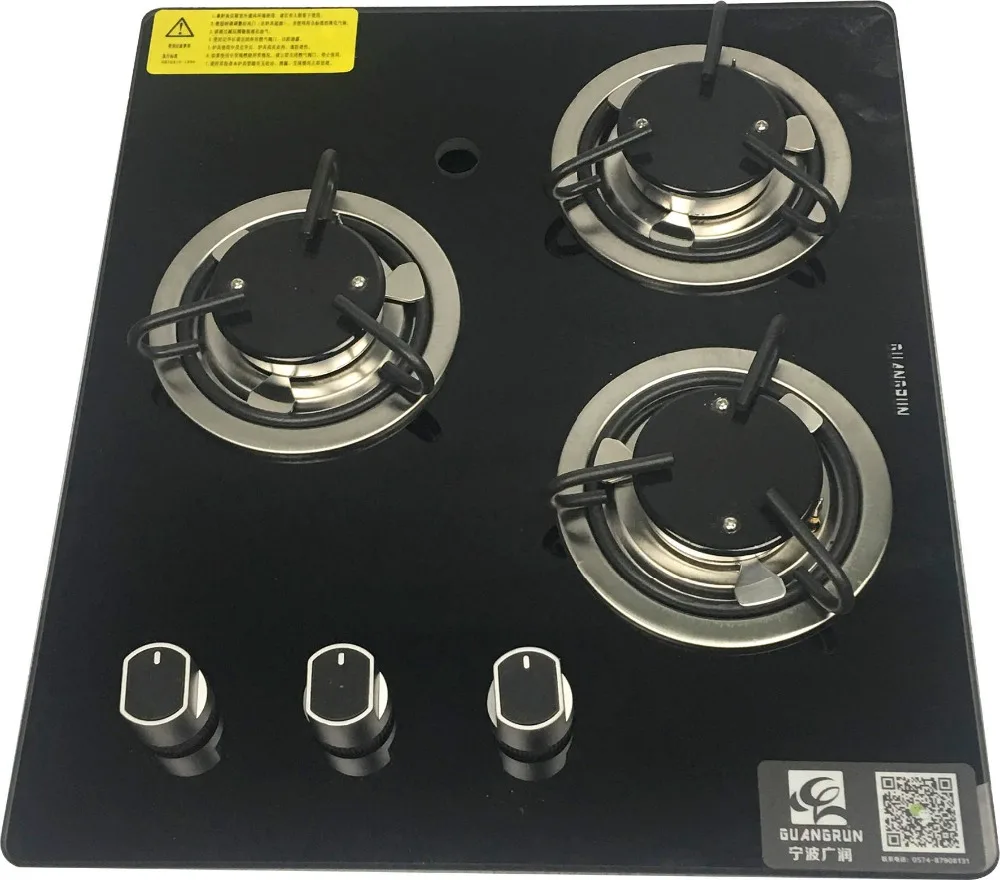 

Boat Caravan Camper 3 Buner LPG Gas Stove Hob With Tempered Glass 420*370*70mm GR-B008