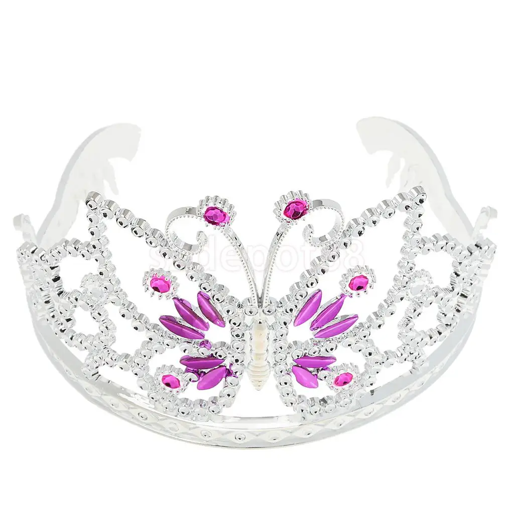 Elegant Bling Girls Fancy Dress Princess Butterfly Crown Headband