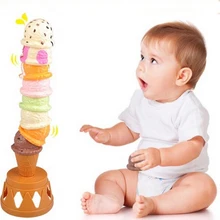 Забавная Icecream игра в штабелирование сваи вверх ролевые игры дом готовка миниатюрная еда игрушка для девочек балансировка подарок для игры детей Y202