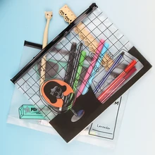 

BP1 PC 23*17.4CM Korean Fashion PVC File Bag Document Bag Waterproof File Folder Organizer for School Office Stationery