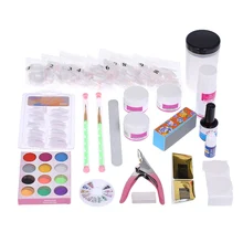 Дизайн ногтей маникюрный набор инструментов, акриловую пудру, клей для ногтей ручки-щетки U-образного кроя ножничный накладные ногти украшения для ногтей своими руками