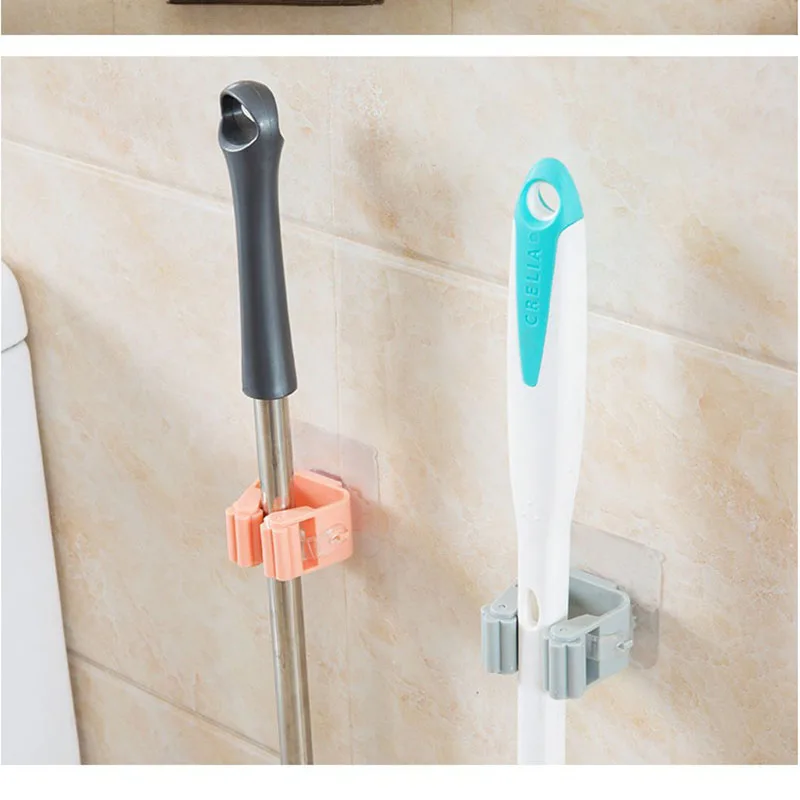 

DIY Plastic Home Grid Drawer Divider Household Necessity Storage Organizer-Free Punched Hang tuo ba jia Bathroom Mop Hook