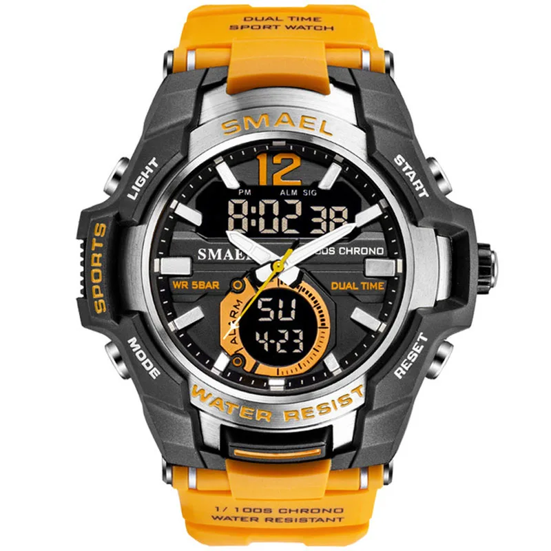 Online Mann Uhr 2019 SMAEL Marke Männer Sport Uhren Dual Time Quarz Armbanduhr S Schock Männer Uhr reloj deportivo hombre montre homme