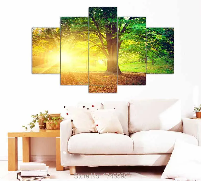 green trees among Yellow Sun-2