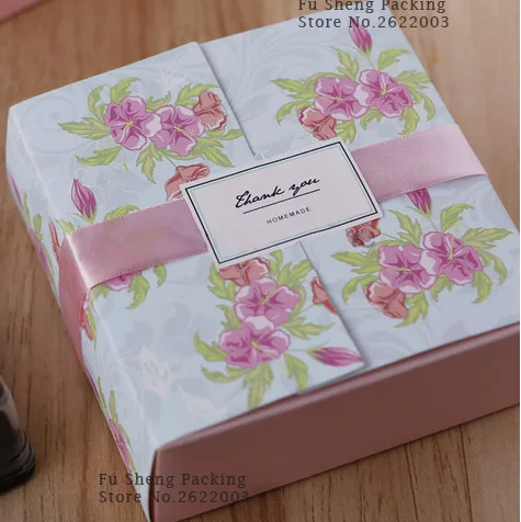 100piece Pink Flower Backing Food Carton Boxes, Cookies ...