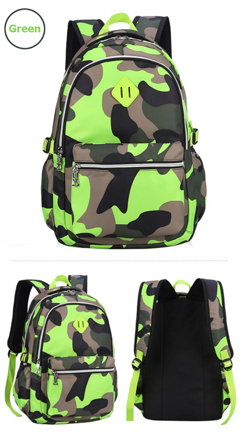 Camouflage Boys School Backpack Teenager Children Primary Schoolbag Girl Travel Laptop Backpacks Nylon Orthopedic Mochila BP0203 (12)