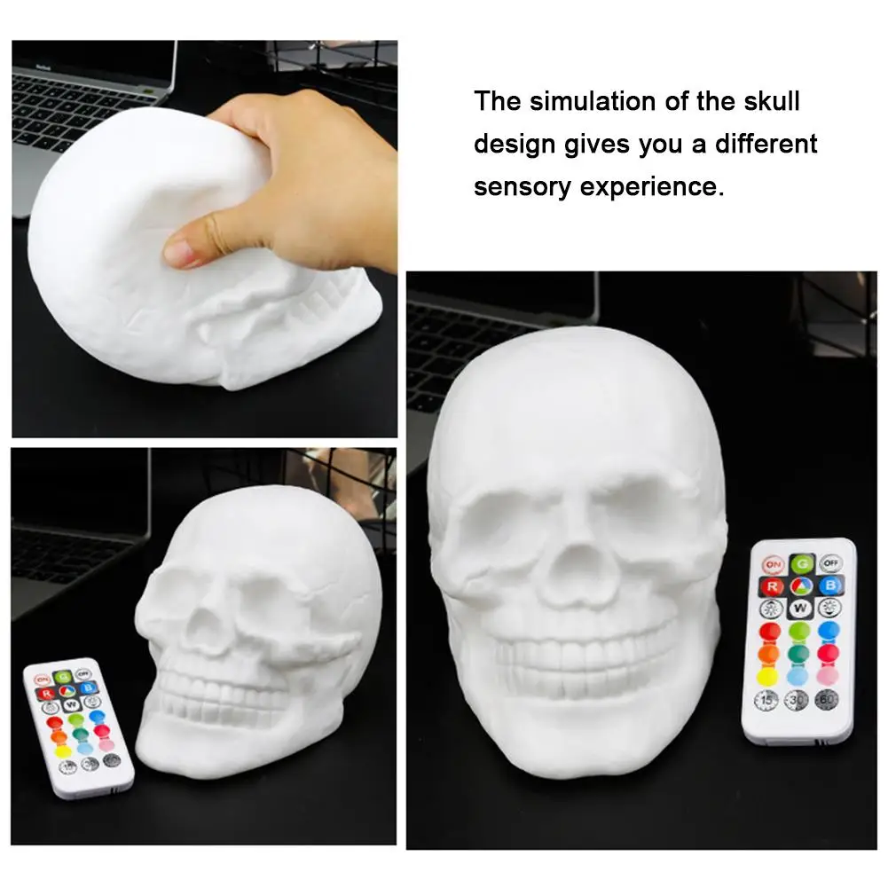 Светодиодный пульт дистанционного управления RGB Wacky Skull Patting Light Trick ночник настольная лампа