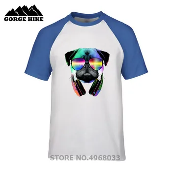 

Tops T-shirt Music Lover Pug DJ Pug dog Techno Dabbing Cream French Bulldog Dog T Shirt Vaporwave Puggy Pitbull Pug Funny Tshirt