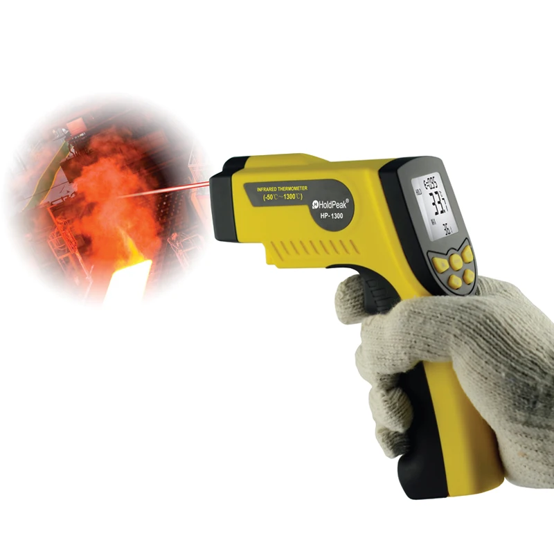 

HoldPeak HP-1300 Digital Infrared Thermometer -50'C~1300'C Non Contact thermometer Temperature meter Laser Thermometer Tester