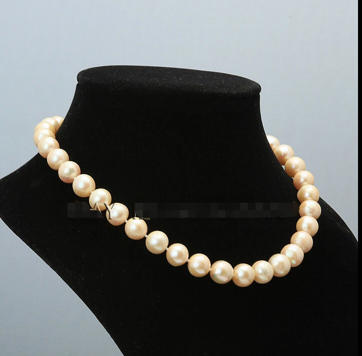

fast 2015 new 10-11mm pink fresh water cultured pearl necklace 17"-22" AAA