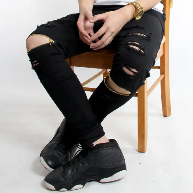 Aliexpress.com : Buy Destroyed Jeans Men Slim Biker Denim Ripped destroyed jeans men Slim Biker denim Ripped Skinny Jeans pants Men Black White Jeans Men Biker - Aliexpress.com : Buy Destroyed Jeans Men Slim Biker Denim Ripped
