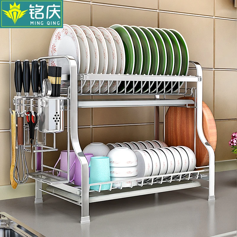 

Bowl Rack Drainage Rack 304 Stainless Steel Kitchen Shelf Hanging Dishes Bowl Rack Bowl Chopsticks Collection Box Drainage Rack