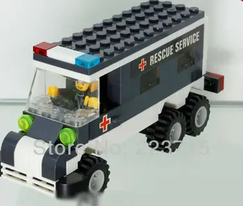 

Free Shipping!*Police Rescue Car* DIY enlighten block bricks,Compatible With other Assembles Particles