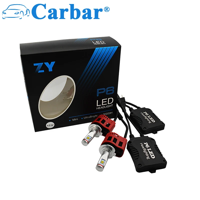 

Carbar# P6 H7 LED Headlight Bulb H7 Canbus LED 9000LM 90W/set 6K 5K 4K Super Bright Fog Light All-in-One LED Headlight Bulb H7