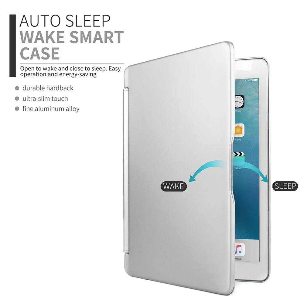 Aluminum Bluetooth Keyboard Folio Cover Case for iPad Air 2 iPad Pro 9.7 Inch XM66