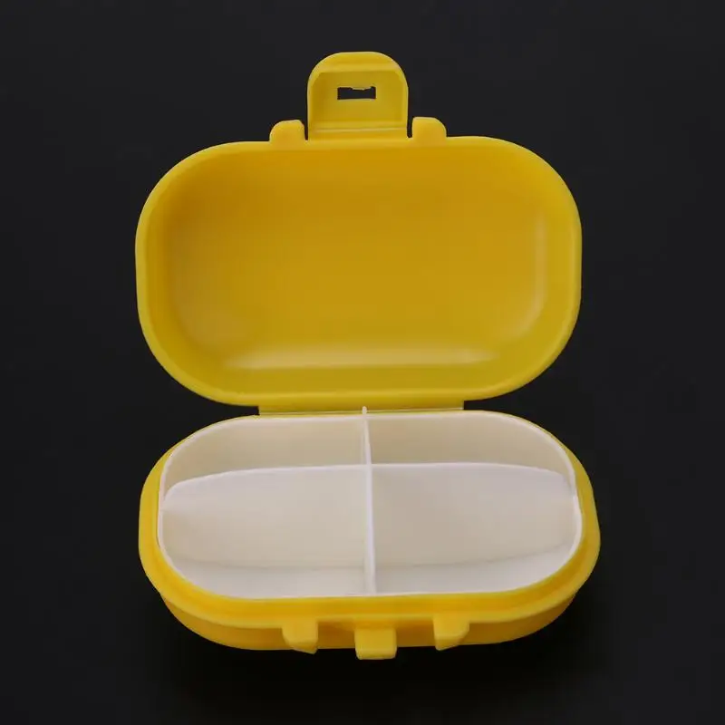 Переносная коробка для таблеток, 4 сетки, маленький держатель для хранения ювелирных изделий, контейнер для лекарств, складной контейнер для таблеток, чехол Витаминная капсула, коробка