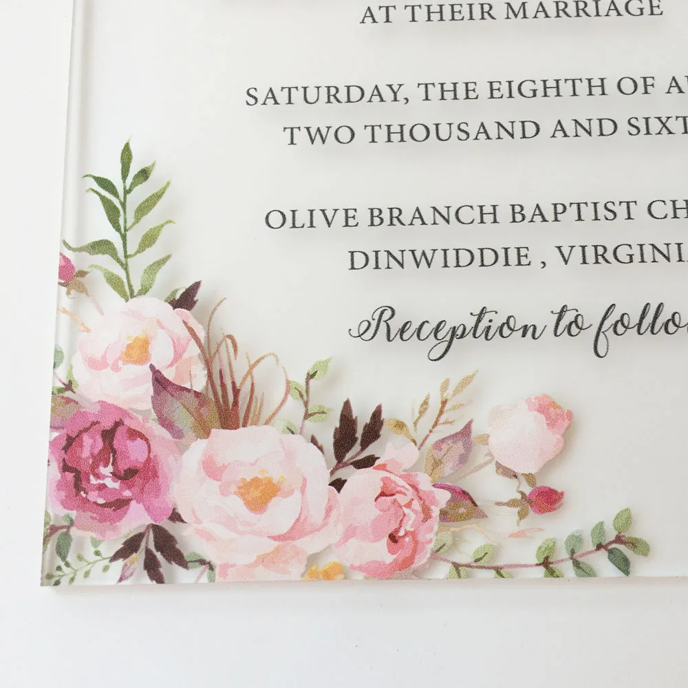  Customized Sample Rustic Watercolor Style 5x7inch Acrylic Wedding Invitation Card(One Piece Only) - 32864462628