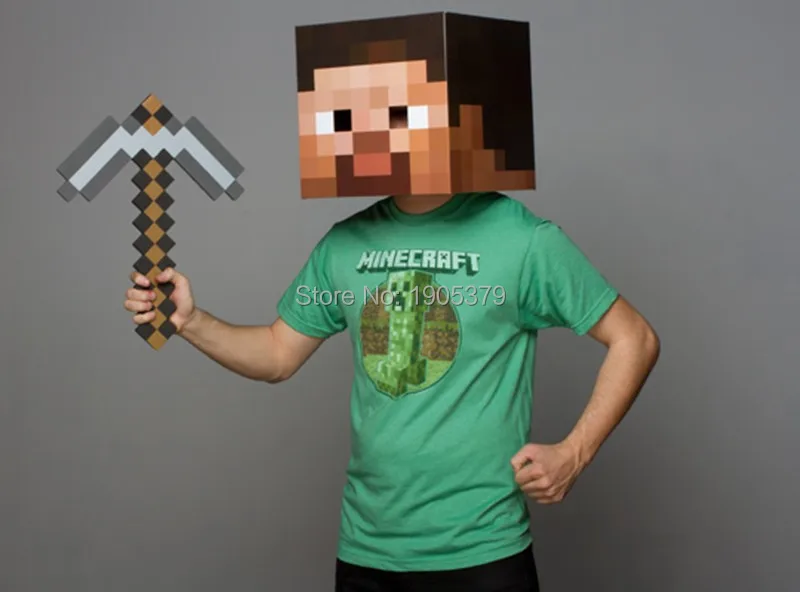 Minecraft の Diy衣装スティーブ段ボール マスク コス プレ段ボール スティーブ ヘッズ Aliexpress Novelty Special Use