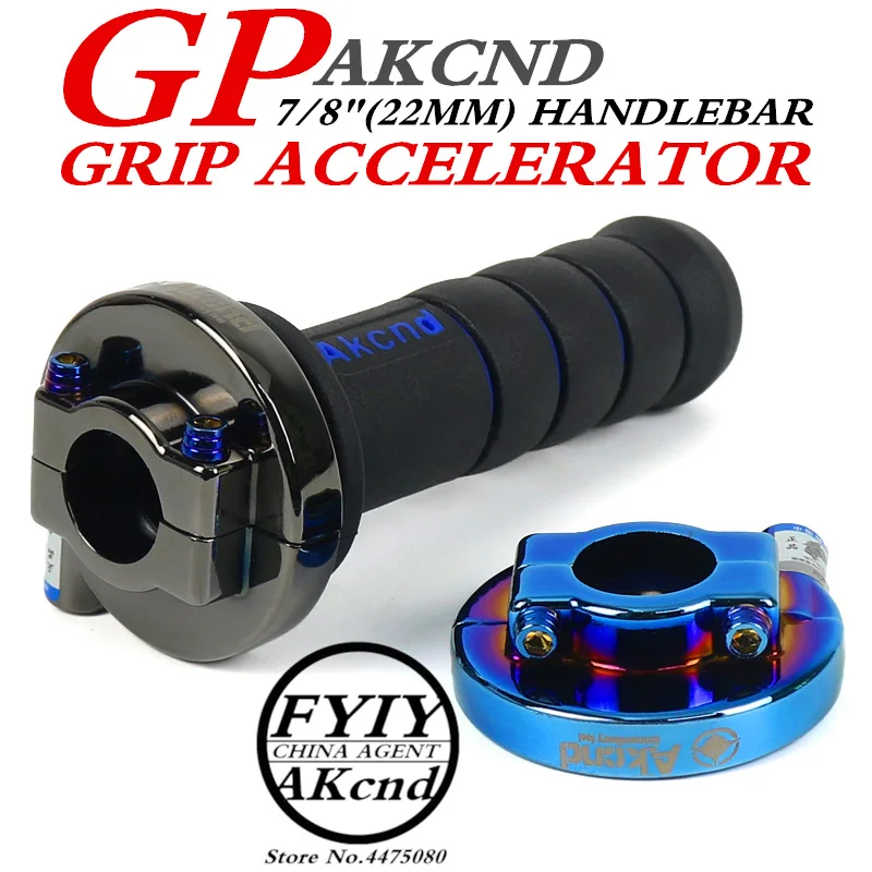 

AKCND Universal 7/8" Motorcycle Throttle Twist Grips 22mm CNC Aluminum Grip Accelerator Moped Scooter Dirt Bike Refit Part