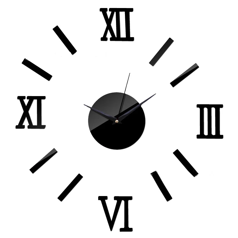 

Hoomall 3D DIY Mirror Needle Stickers Acrylic Roman Numerals Wall Clocks Decoration Clock Quartz Watch Living Room Home Decor