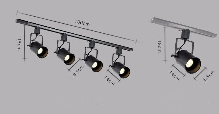 Лампа для искусства трек светильник Ретро пространство современный минималистский Американский промышленный бар точечные светильники магазин одежды потолочный фоновый светильник
